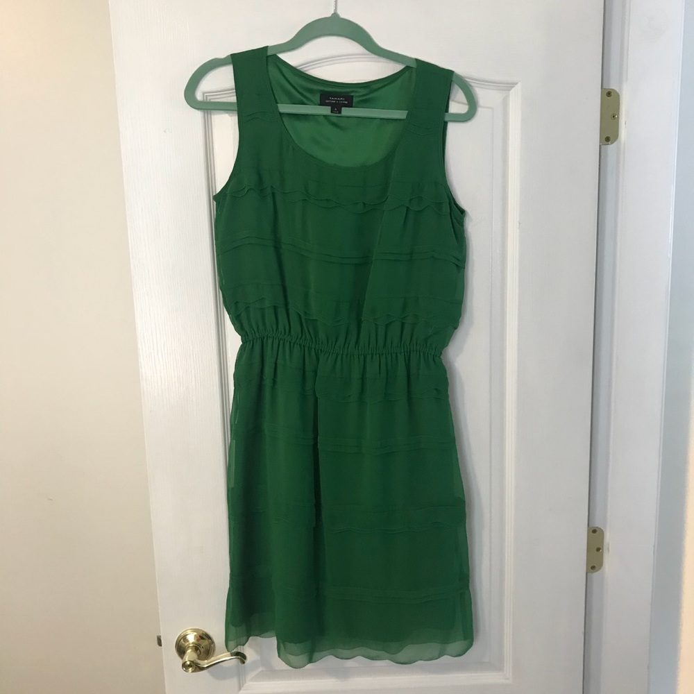 Green chiffon dress